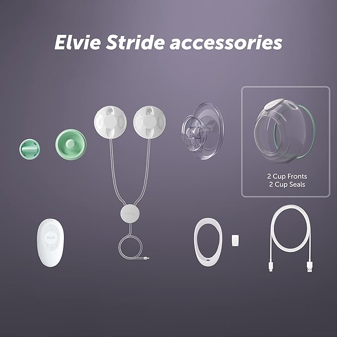 Elvie Stride 5 oz Breast Pump Cups - Dishwasher Safe, Food Grade Silicone, BPA Free - Accessories for Breastmilk Storage & Pumps - 2 Pack