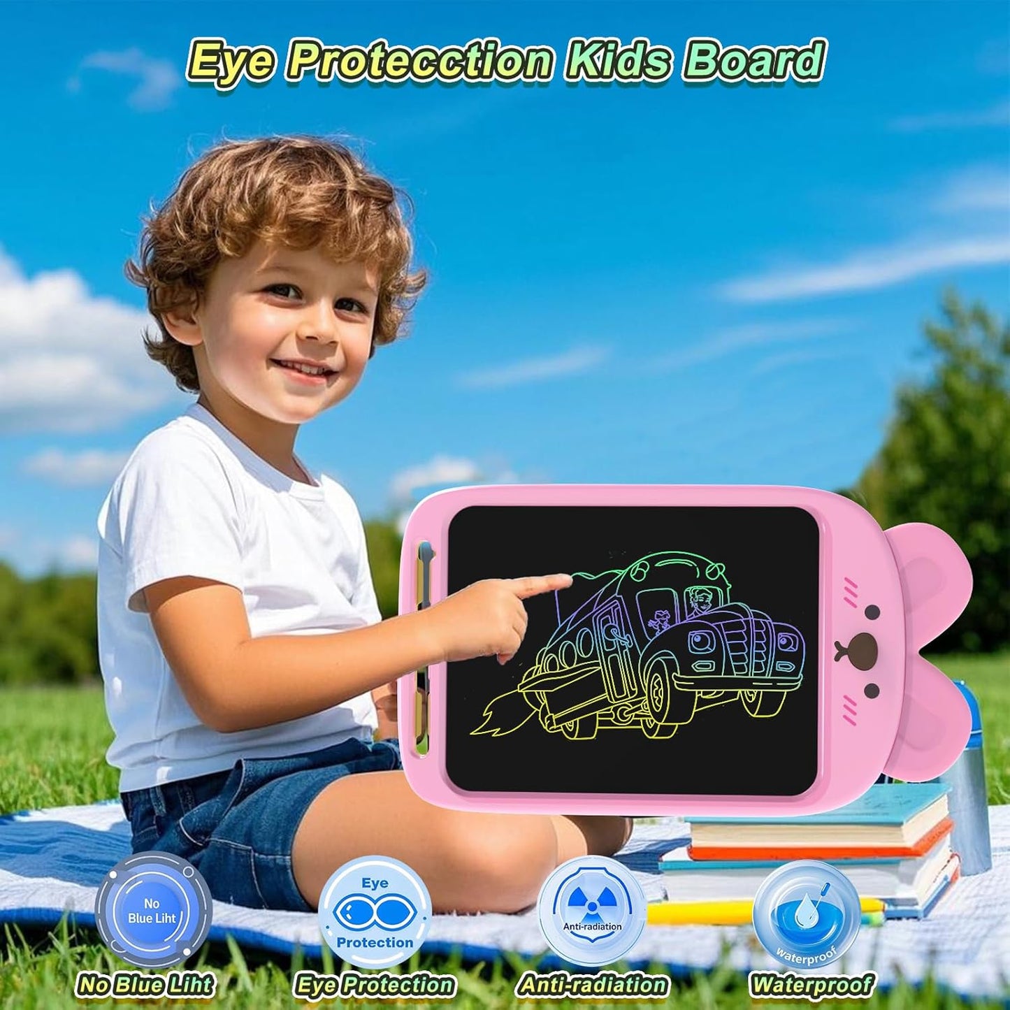 10 Inch LCD Writing Tablet, Erasable Doodle Board Toy, Cute Rabbit Drawing Pad for Kids Ages 2-6 - Educational Christmas Birthday Gift (Rabbit)