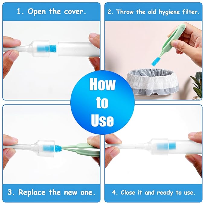 200-Pack of Premium Nasal Aspirator Hygiene Sponges, Replacement for Nosefrida Nasal Aspirator Filters, BPA, Phthalate & Latex-Free (200 Count +Tweezer)
