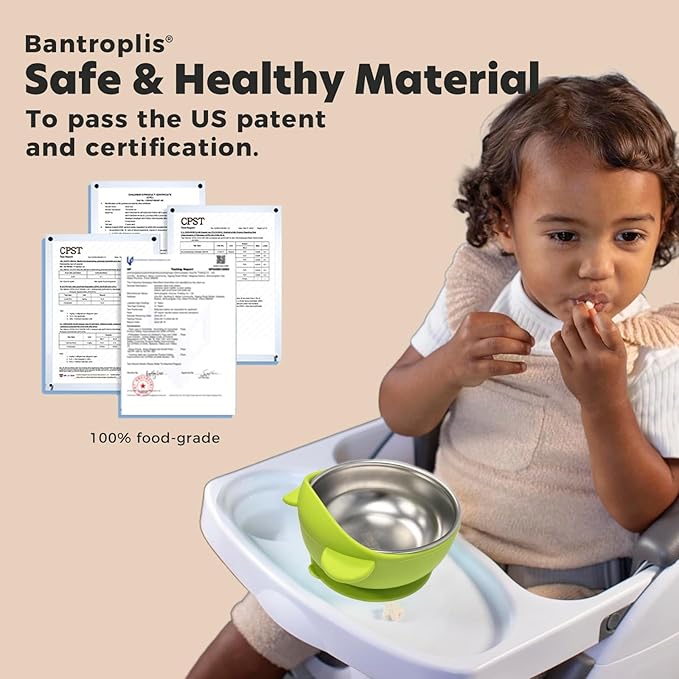 Stainless Steel Baby Bowls with Suction, 2-in-1 Toddler Feeding Set SUS304 Non-Toxic | Unbreakable & Anti-Scald | Super Strong Suction Base | Dishwasher Safe | Perfect Baby Gift - 2Pack 28.9