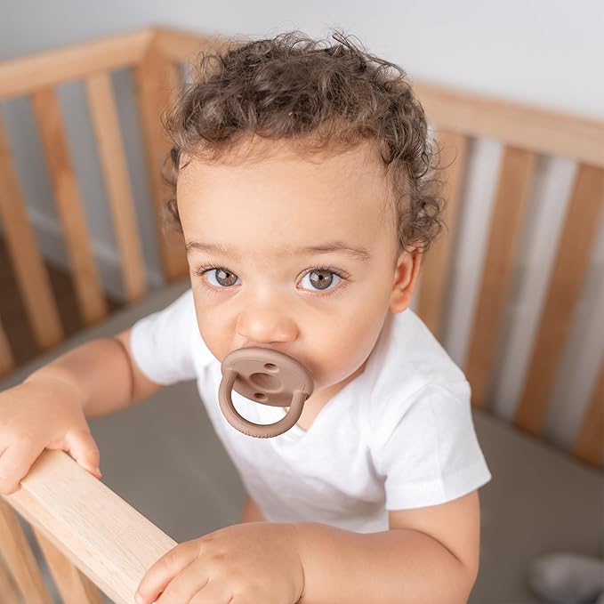 Comfy Cubs Baby Pacifiers, 5 Pack for 0+ Months, Soft Breast-Like Nipple Shape - CPSIA Compliant Silicone Pacifier for Newborns - Girl Pack Baby Essentials - Ideal Newborn Gift Set, Multicolor Neutral