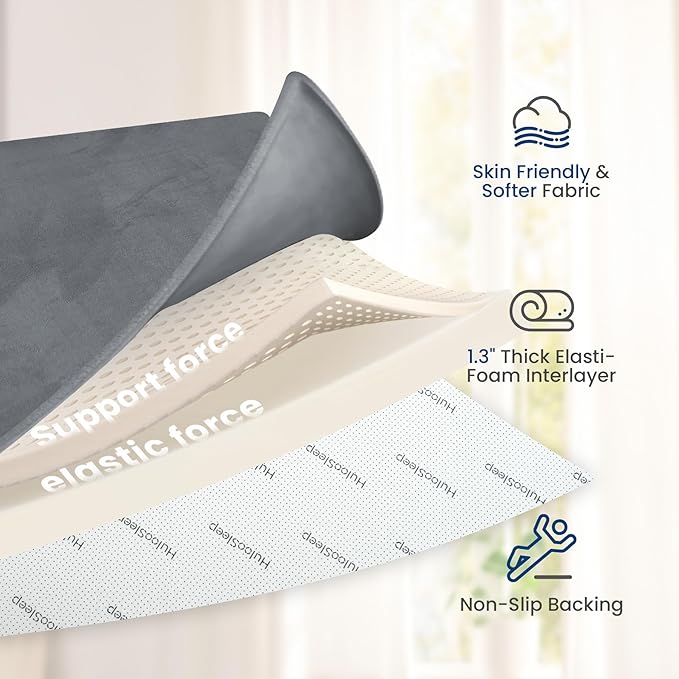 Baby Play Mat for Floor,Extra Large 59"×71" Playpen Mat for Tummy Time,Thicker Elasti Foam Mats for Toddler,Infant,Kids,Water Repellent Ultra Soft Velvet,Non-Slip Backing Safe for Crawling(Dark Grey)