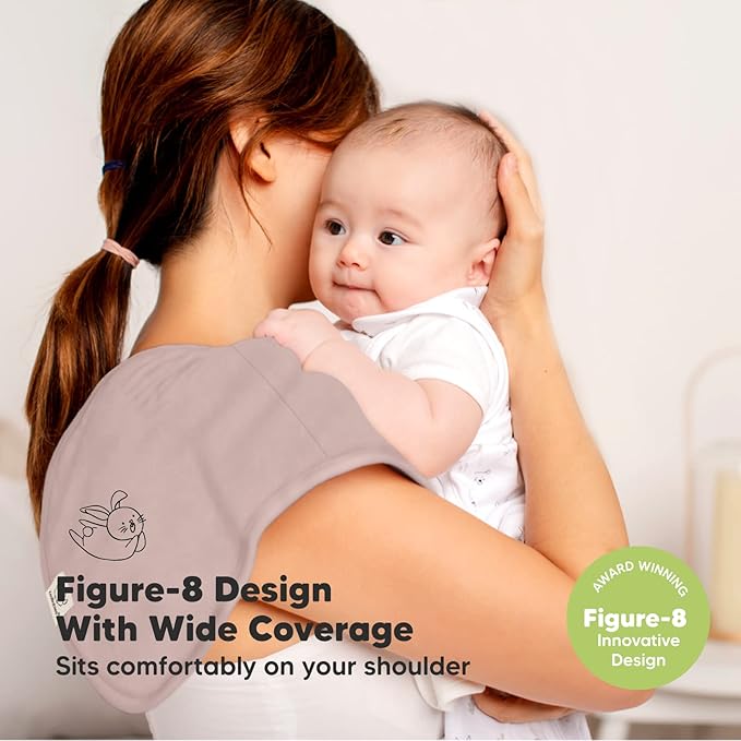 Organic Burp Cloths Baby Boy & Girl - 5-Pack Super Absorbent Cotton Burping Cloths for Babies, Soft & Plush Newborn Spit Up Rags, Infant Towels for Milk Spit Up, Unisex, Large 21" x 10" (Mauve)