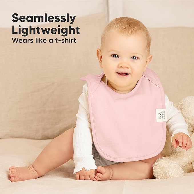 8-Pack Baby Bibs for Boys, Girls - Pullover Bibs for Drooling Teething Baby Girl & Boy Toddler, Newborn, Soft & Absorbent, Cute Colors, Large Torso Coverage Keep Infant Clean & Dry (Embrace)