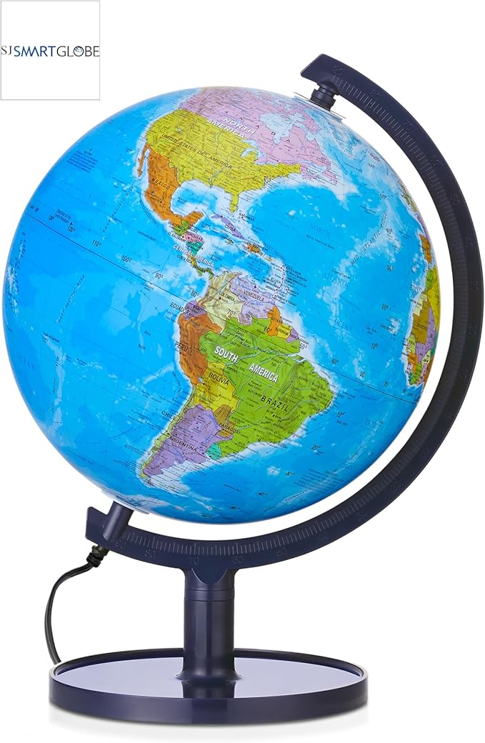 Interactive 10" Globe for Children with Stand (DIY) - App-Compatible, 400 Wonders, 1000+ Facts, LED Constellations, STEM Globe, World Lamp & Earth Decor