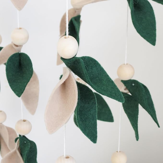 Green Leaf Crib Mobile, Forest Crib Mobile for Boys & Girls, Forest Baby Mobile for Crib, Woodland Mobile for Crib