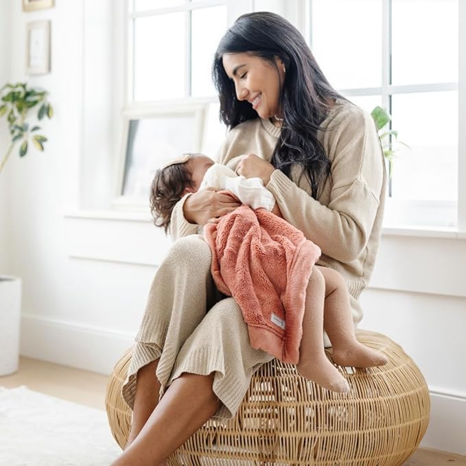 SARANONI Luxury Receiving Blankets for Babies | Ultra-Soft Lush and Boutique Quality Baby Blanket | Clay - 40” x 30”