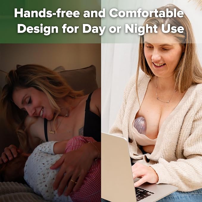 haakaa Wearable Silicone Breast Pump with Steriliser Bag, 2-in-1 Hands-Free Passive Breast Milk Catcher for Nursing Mom, Breastfeeding Essentials, 75ml Shell Pump & 750ml Steriliser Bag - Grey