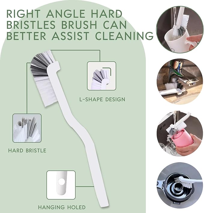 12 Pcs Crevice Cleaning Brush Set, Multi Purpose Gap Cleaning Scrub Brush and Cleaning Shovel, Cleaning Brushes for Vehicle, Kitchen, Bathroom, Corner, Sink, Cup, Teapot, Blender