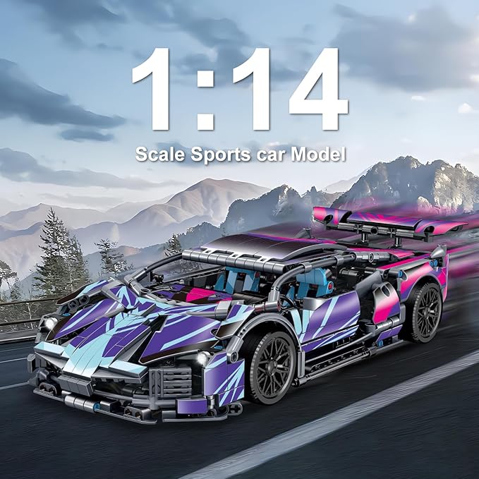 1329 Piece Sports Car Building Blocks Toys Boys or Adults Kits, 1:14 Race Car Model Building Set, Adult Collectible Model Cars Set to Build, STEM Super Cars Sets for Boys Girls Age 6-12, 8-14