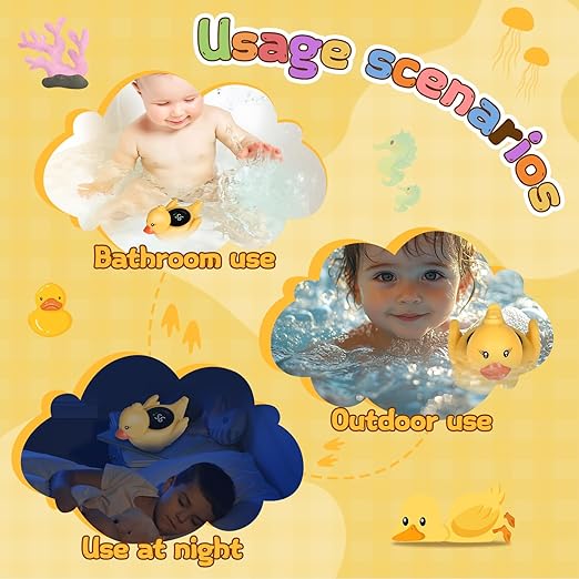 TKY Baby Bath Thermometer with Floating Toys - Digital Water & Room Temperature Monitor, Rechargeable Thermometer with Alerts for Newborn Bath Essentials, Infant Safety