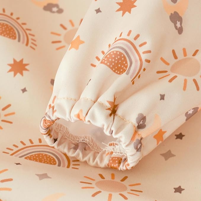 Long Sleeve Baby Bib - Mess-Proof Feeding Bibs for Babies - Adjustable, Waterproof, and Highchair/Table Attachment