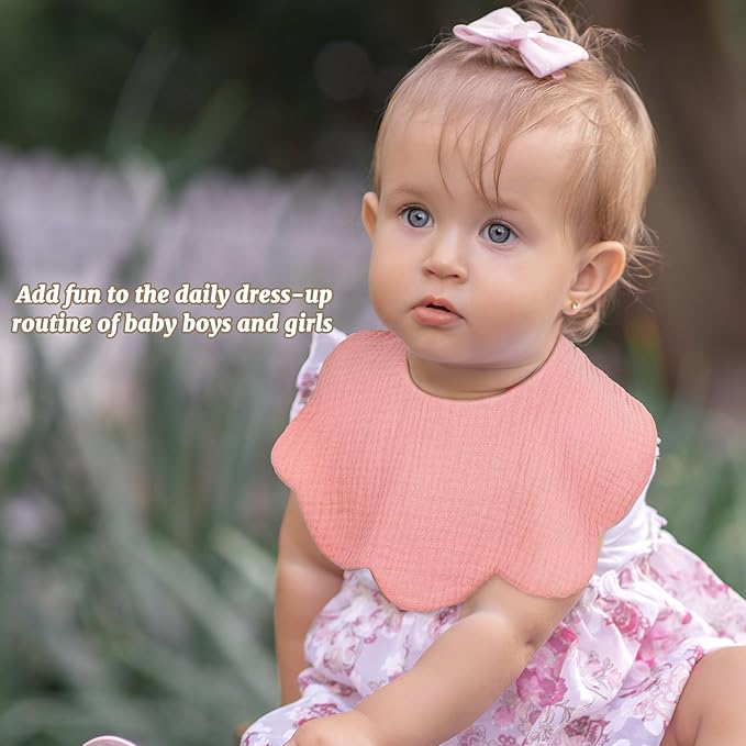 Baby Bibs Muslin Bibs 8 Pack for Drooling and Teething for Unisex Girls Boys