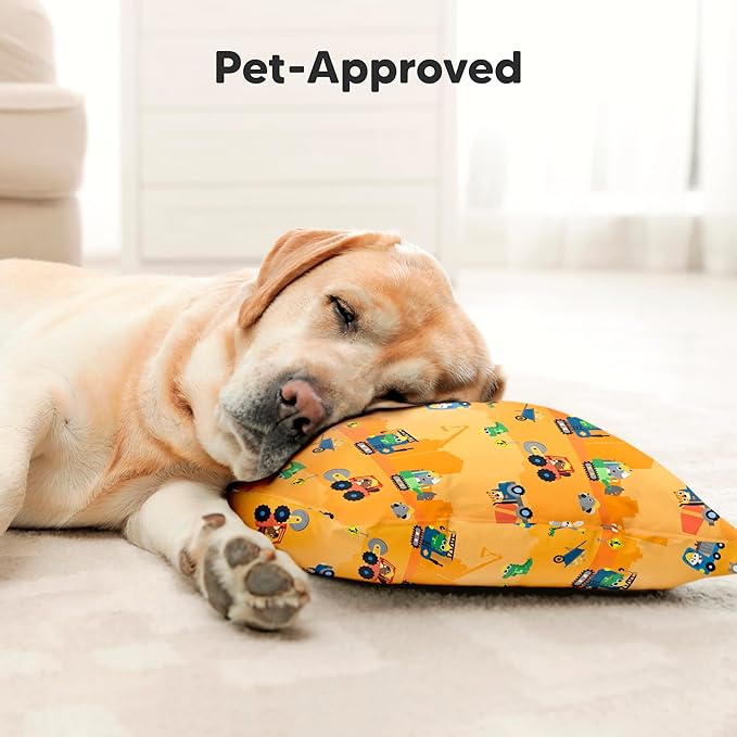 Toddler Pillow with Pillowcase - 13x18 My Little Dreamy Kids Travel Bed Pillows for Sleeping,Organic Cotton Small Pillowcase,Soft & Breathable,Machine Washable,Toddlers 2-5 Years Old (Little Builders)