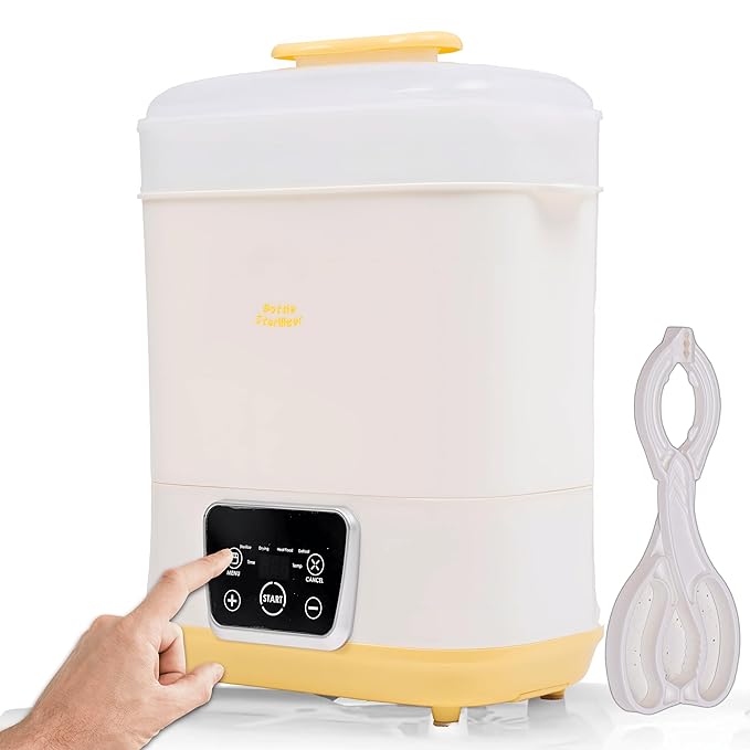 6-in-1 Electric Bottle Sterilizer and Dryer, Use as Baby Bottle Warmer, Defrost, Heat Food & Sanitizer Machine, Temperature & Time Setting up to 12 hours, Newborn Baby Essentials Sterilization Machine