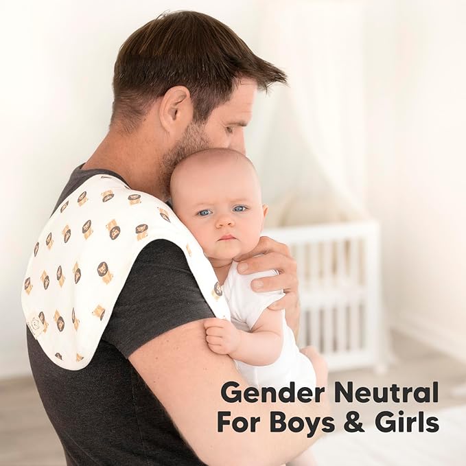 5-Pack Muslin Burp Cloths Baby Boy, Girl - Very Absorbent Baby Burp Cloth Rags, 8-Layers Viscose Derived from Bamboo Cotton Muslin Towel, Super Soft Spit Up Rags, No Shrink Washcloths (Pets & Paws)