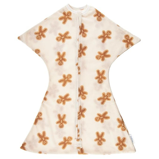 SleepingBaby Zipadee-Zip Transition Swaddle - Cozy Fleece Wearable Blanket with Two-Way Zipper for Baby Sleep - Cookies, X-Small (3-6 Month)