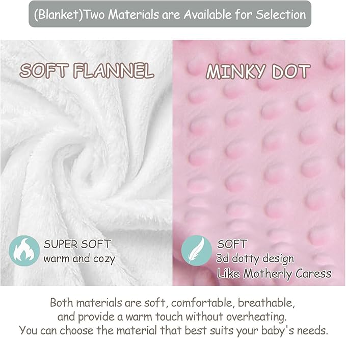 Personalized Baby Girl Crib Bedding Set – Custom Name Bow Pink 3-Piece Nursery Set with Soft Flannel Blanket, Fitted Sheet & Pillowcase – Infant & Toddler Bedding Gift