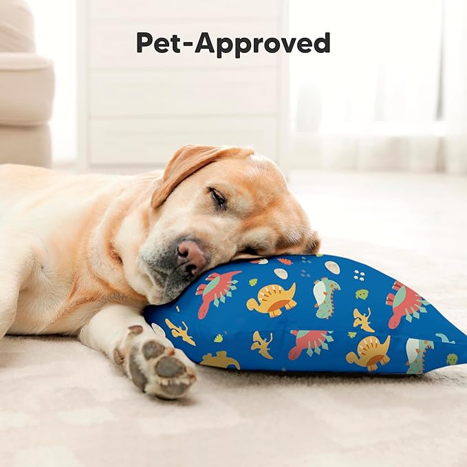 Toddler Pillow with Pillowcase - 10x18 My Little Dreamy Kids Travel Bed Pillows for Sleeping, Organic Cotton Small Pillowcase, Soft & Breathable, Machine Washable, Toddlers 2-5 Years Old (DinoWorld)