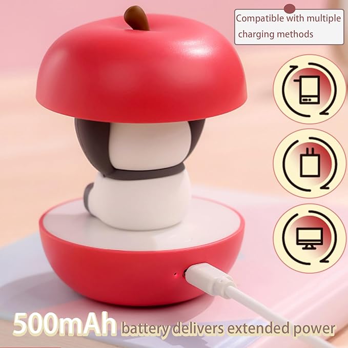 Cute Panda Night Light, LED Squishy Novelty Animal Night Lamp, 3 Level Dimmable Nursery Touch Kawaii Lamp, Birthday Christmas Gifts (USB Rechargeable)