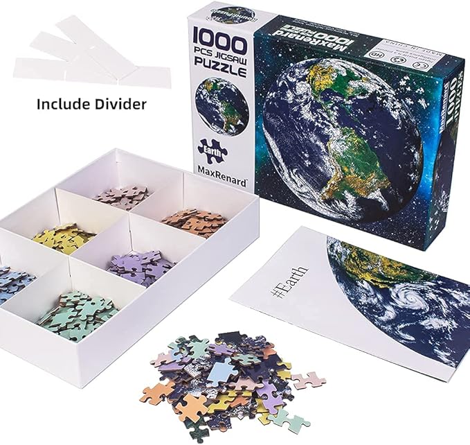 MaxRenard Game 1000 Pieces Jigsaw Puzzle Round Puzzle Toy The Earth