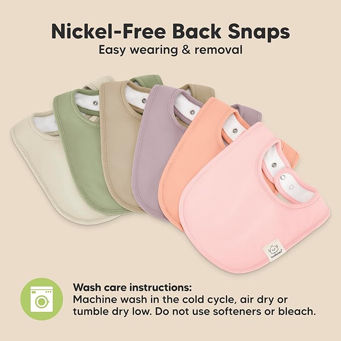 8-Pack Organic Baby Bibs for Boys, Girls - Soft Cotton Drooling and Teething Bibs for Baby Girl & Boy, Extra Absorbent, Easy to Clean & Put On for Toddler, Newborn, Infant 0-24 Months(Dew)