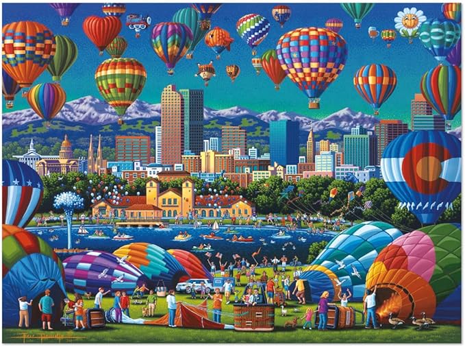 Buffalo Games - Sapphire Select- Eric Dowdle - Balloon Spectacular - 1000 Piece Jigsaw Puzzle – Challenging & Fun – Blue Core Puzzle Board – Giftable Display Box - Full Size Poster Included