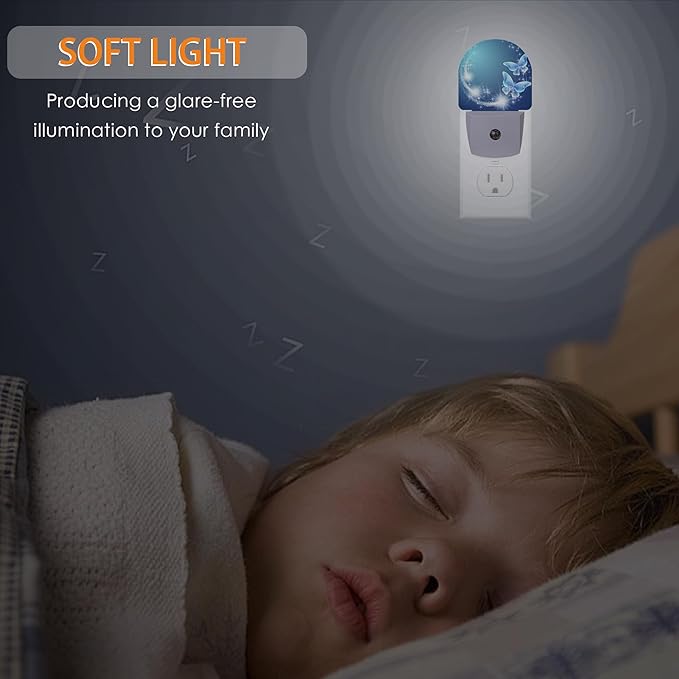 Butterfly Night Light,Night Lights Plug into Wall with Dusk to Dawn Sensor,Lamp for Bedroom Bathroom Hallway Nightlight for Women Girls