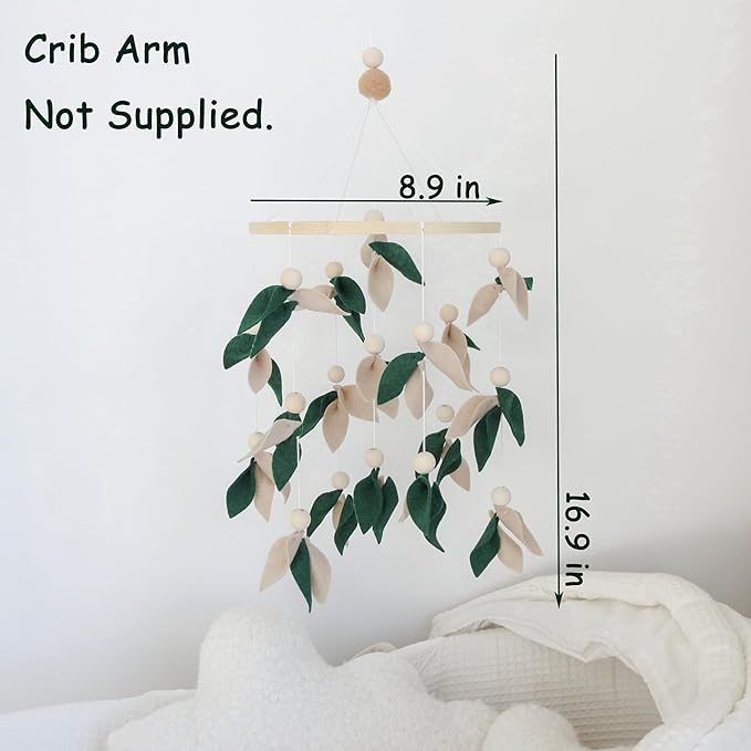 Green Leaf Crib Mobile, Forest Crib Mobile for Boys & Girls, Forest Baby Mobile for Crib, Woodland Mobile for Crib