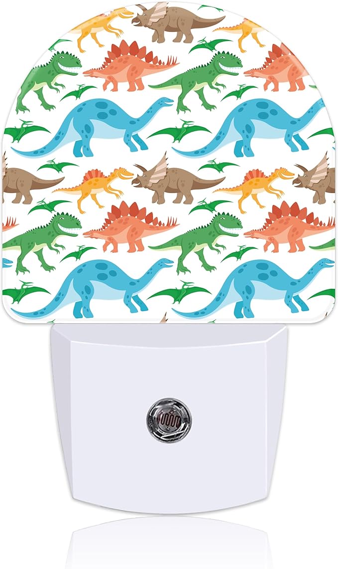 Night Light for Kids Girls Boys, Cartoon Cute Colorful Dinosaur LED Night Light Plug into Wall with Dusk to Dawn Sensor for Room Decor, Hallway, Kitchen, Bathroom, Nursery, Stairs