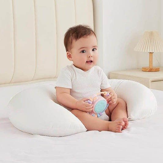 Nursing Pillow for Bottle and Breastfeeding, Ergonomic Comfort Nursing Essentials for Mom and Baby, Feeding Support Pillow with Removable Cover, Easier and Healthier Nursing (Naked Pillow)