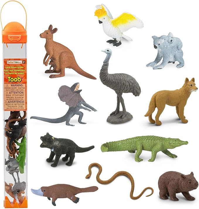 Safari Ltd. Land Down Under TOOB - 11 Figurines of Australian Animals - Educational Toy Figures For Boys, Girls, and Kids Ages 3+