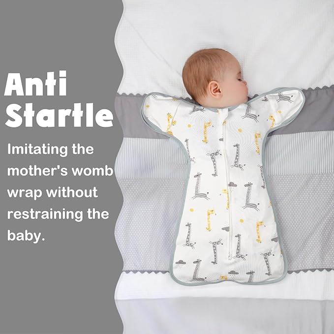 2 Pack Transition Swaddle with 2 Way Zipper, 2 in 1 Arms in/Out Transitional Arms Up Swaddle, 100% Cotton Newborn Swaddles Zipper Swaddles Baby Swaddling Sack Sleep Sack 3-6 Months