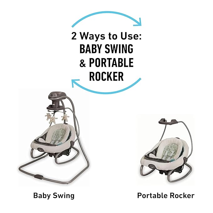 Graco DuetSoothe 2 in 1 Portable Baby Swing & Baby Rocker, Multi Direction, Vibration, Winslet