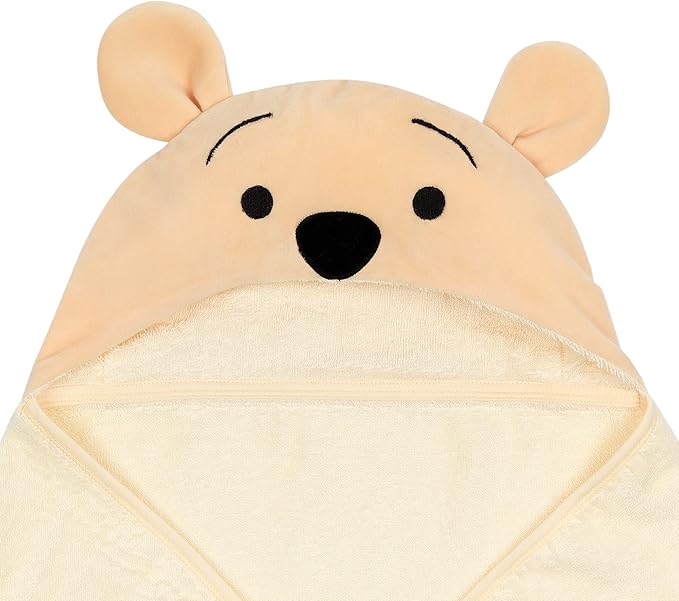 Lambs & Ivy Disney Baby Winnie The Pooh Tan Cotton Hooded Baby Bath Towel