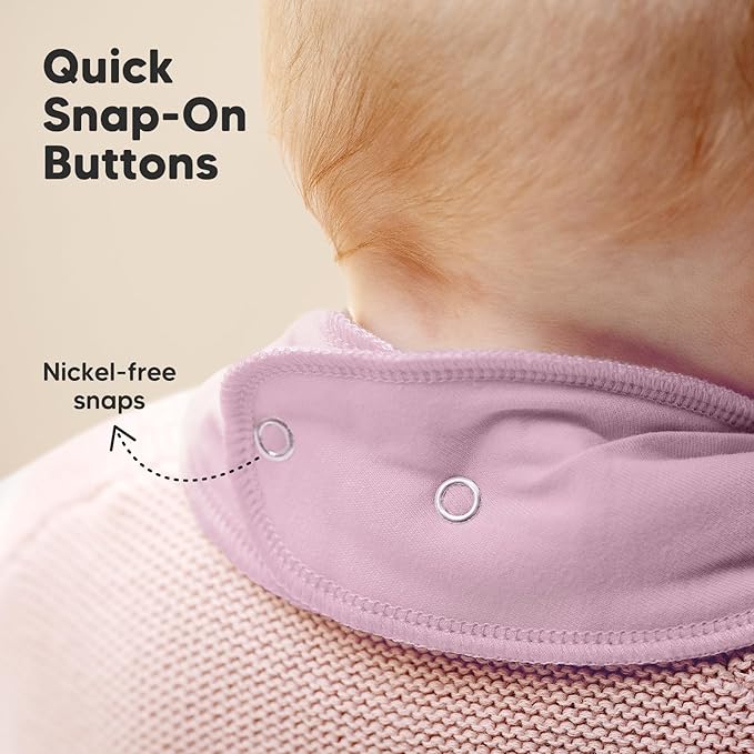 8-Pack Organic Baby Bandana Bibs for Girls - Super Absorbent Triangle Baby Bibs for Drooling and Teething Infant, 100% Cotton Extra Soft for Newborn, Infant 0-36 Months (Mauve)