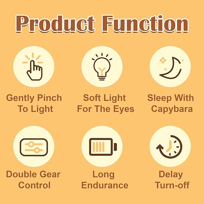 Capybara Night Light, Mothers Day Gifts, Cute Squishy Nursery Animal Silicone Night Lamp with Rechargeable & Timer & Dimmer, Capybaras Gifts for Mother, Father, Women, Girls, Boys