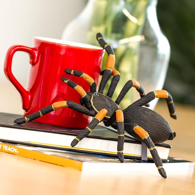 Safari Ltd. Orange-Kneed Tarantula Figurine - Realistic 8" Arachnid Figure - Educational Toy for Boys, Girls, and Kids Ages 3+