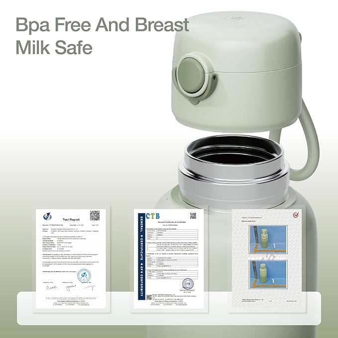 Portable Bottle Warmer for Travel, 17OZ Baby Bottle Warmer On The Go with 100W Fast Heating, Super Fast Charging (Full in 1.5H), Accurate Temp Control, Travel Portable Milk Warmer for BabyMilk