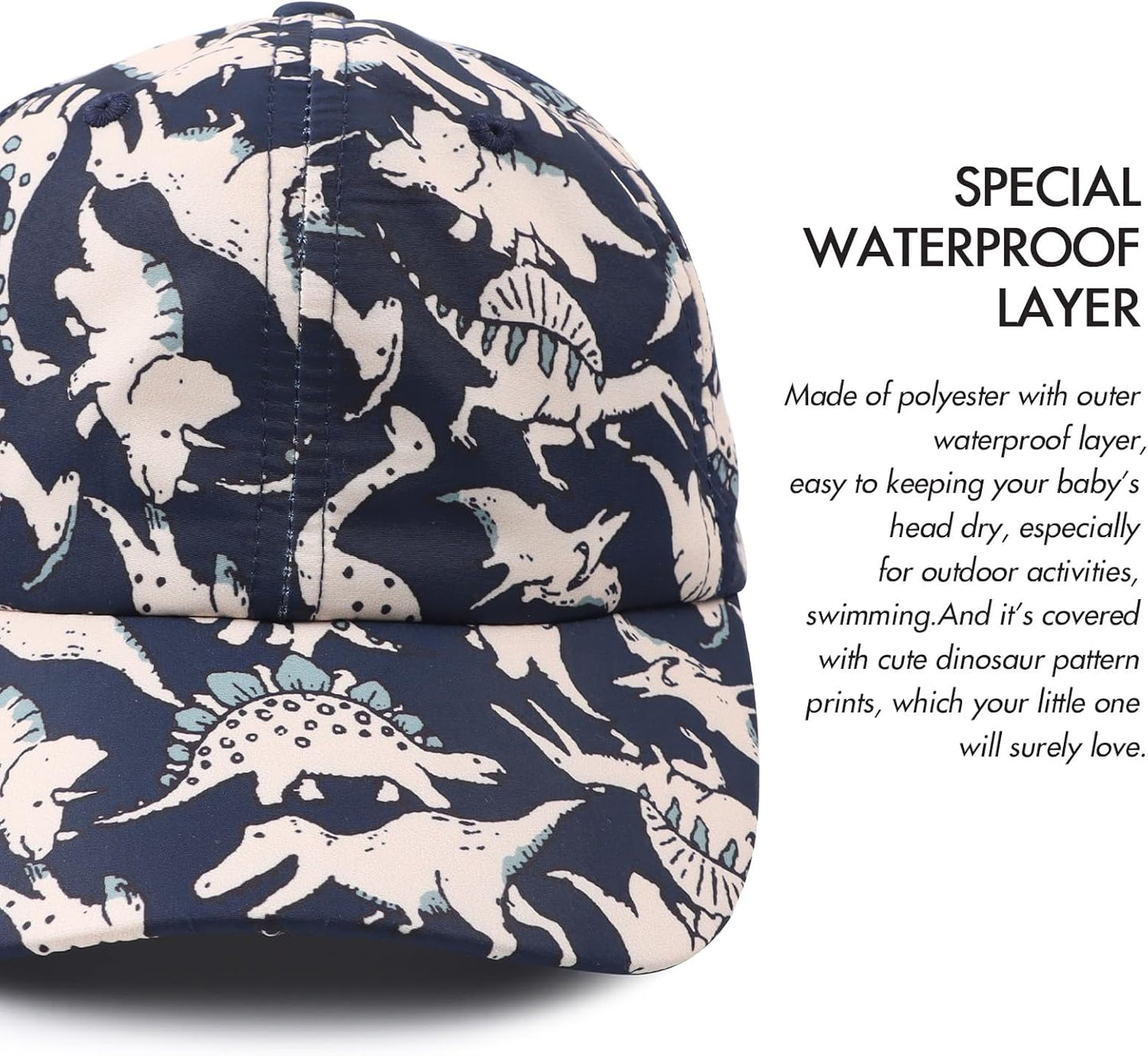 JANGANNSA Dinosaur Boys Girls Caps Embroidery Baby Baseball Caps Cotton Infant Toddler Kids Hat Spring Summer Autumn 2-6Y