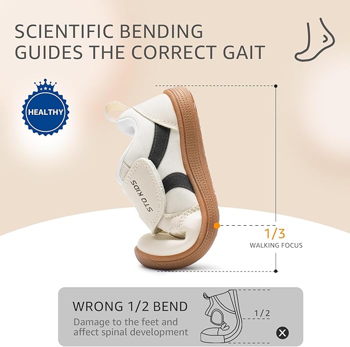 Toddler Wide Toe Box Barefoot Shoes Boys Girls Sneakers Kids Tennis Shoes Preschool Non Slip Lightweight Comfortable First Walking Shoes Running Outdoor Activities