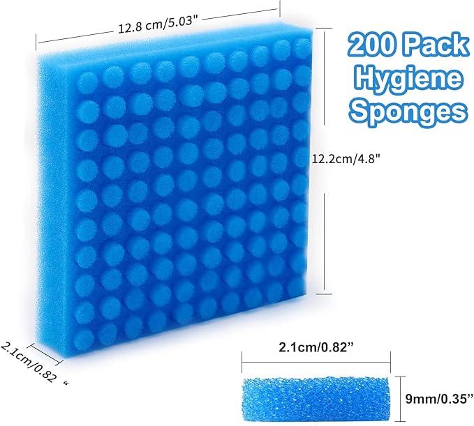 200-Pack of Premium Nasal Aspirator Hygiene Sponges, Replacement for NoseFrida Nasal Aspirator Sponge, BPA, Phthalate & Latex Free (200 Count)