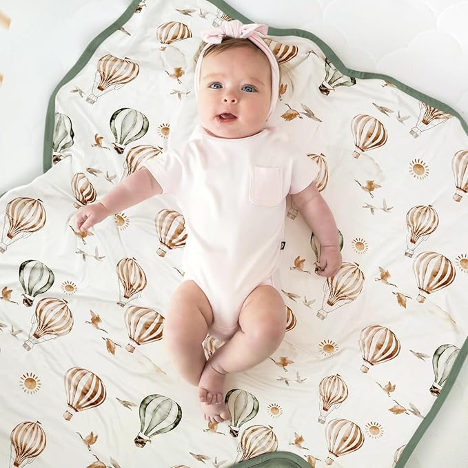 GRSSDER Baby Swaddle Blankets 2 Pack, Super Soft Jersey Knit Reversible Quilt for Baby Girls and Boys, Double Layer Receiving Blankets 34 x 44 Extra Large for Swaddling, Cars & Balloons