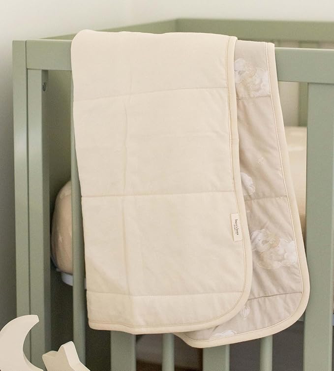 Burt's Bees Baby Reversible Blanket, Nursery, Stroller & Tummy-Time Organic Jersey Cotton Quilted Infant & Toddler Bedding