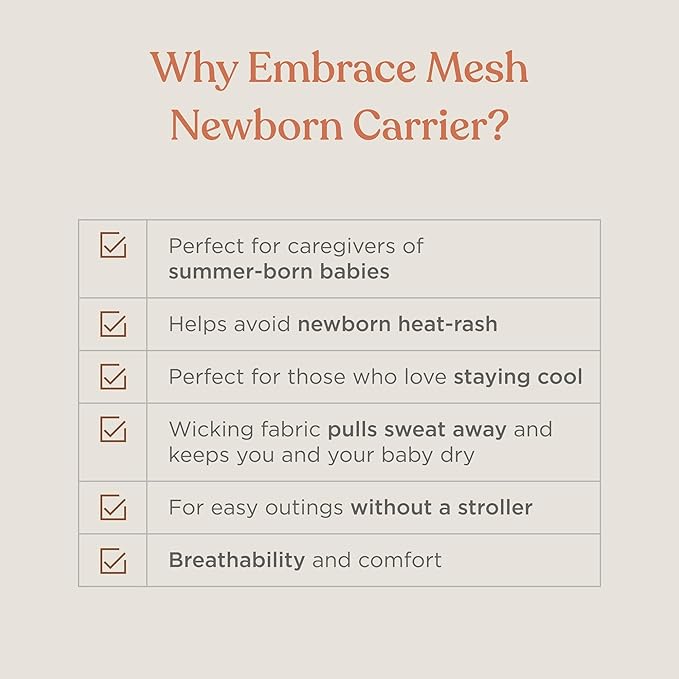 Ergobaby Embrace Baby Carrier Newborn to Toddler - Lightweight Ergonomic Baby Carriers - Cozy Essentials (7-25 Pounds), Soft Air Mesh, Soft Grey