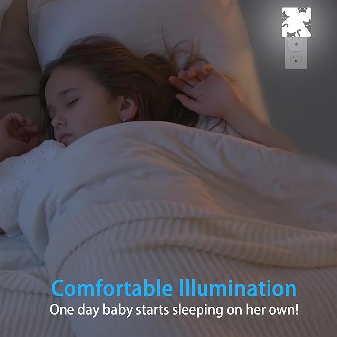 Night Lights Plug into Wall Black Cats Night Lights Dusk to Dawn Sensor Led Lamp for Women Men,Led Lights for Stairway/Hallway/Bedroom,0.5W