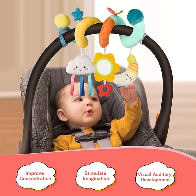 Car Seat Toys for Babies 0-6 Months Boys Girls Stroller Toys, Newborn Toys 0 3 Months Brain Development, Baby Toy Infant Toy for Carseat Stroller Crib Baby Gym for 0 3 6 9 12 Months