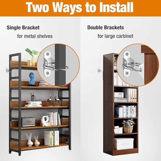 Furniture Anchors (10 Packs) Anti Tip Furniture Anchors for Baby Proofing, Furniture Wall Anchor Earthquake Straps for Furniture Dresser Wall Safety Anchor Furniture Fasteners to Wall, White