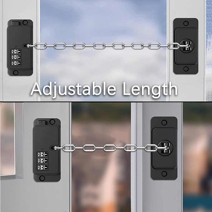 Child Proof Door Lock (2 Pack), Door Locks for Kids safety & Window Locks, for Fridge Lock, Cabinet Locks, Cat Door Latch and Baby Proofing, Strong non-marking Adhesive No Drilling (Black)