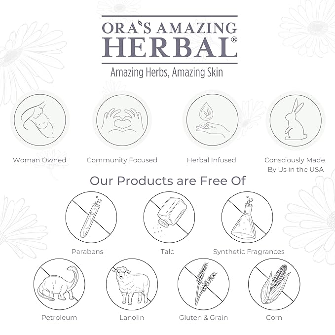 Ora's Amazing Herbal New Mom and Baby Natural Skincare Set, Natural Baby Oil, Newborn Salve, Peppermint Field Ultra Healing Body Butter for Mama's Belly, and Soothing Earl Grey Lip Balm